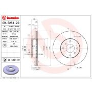 Слика 1 на кочионен диск BREMBO COATED DISC LINE 09.5254.21