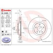 Слика 1 на кочионен диск BREMBO COATED DISC LINE 09.8485.11