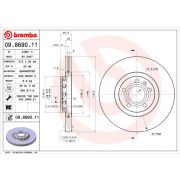 Слика 1 на кочионен диск BREMBO COATED DISC LINE 09.8690.11