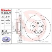 Слика 1 на кочионен диск BREMBO COATED DISC LINE 09.9870.11