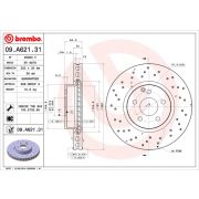 Слика 1 на кочионен диск BREMBO COATED DISC LINE 09.A621.31