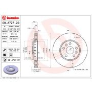 Слика 1 на кочионен диск BREMBO COATED DISC LINE 09.A727.21