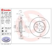 Слика 1 на кочионен диск BREMBO COATED DISC LINE 09.A727.31