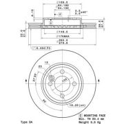 Слика 1 на кочионен диск BREMBO COATED DISC LINE 09.A761.11