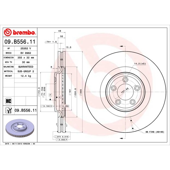 Слика на Кочионен диск BREMBO COATED DISC LINE 09.B556.11