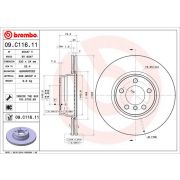 Слика 1 на кочионен диск BREMBO COATED DISC LINE 09.C116.11