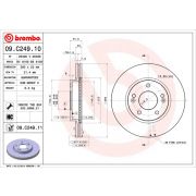 Слика 1 на кочионен диск BREMBO COATED DISC LINE 09.C249.11