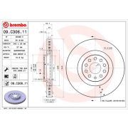 Слика 1 на кочионен диск BREMBO COATED DISC LINE 09.C306.11