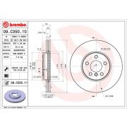 Слика 1 на кочионен диск BREMBO COATED DISC LINE 09.C350.11