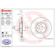 Слика 1 $на Кочионен диск BREMBO COATED DISC LINE 09.C391.21