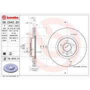 Слика 1 на кочионен диск BREMBO COATED DISC LINE 09.C542.21