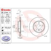 Слика 1 на кочионен диск BREMBO COATED DISC LINE 09.C744.11