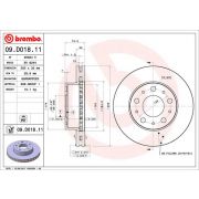 Слика 1 на кочионен диск BREMBO COATED DISC LINE 09.D018.11