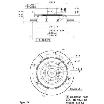 Слика на Кочионен диск BREMBO COATED DISC LINE 09.R102.11