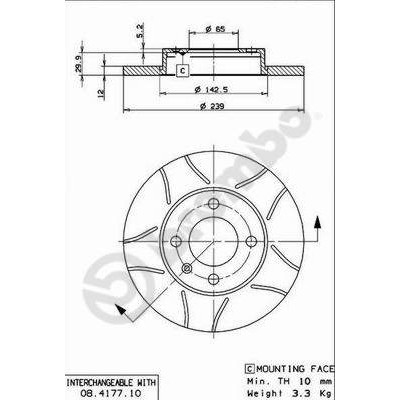 Слика на кочионен диск BREMBO MAX LINE 08.4177.75 за Audi 80 Sedan (81, 85, B2) 1.6 - 75 коњи бензин