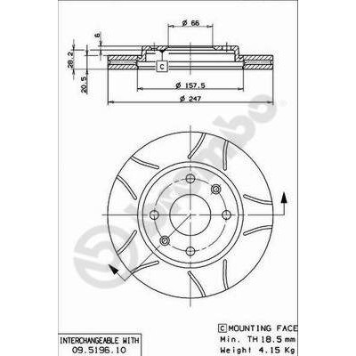 Слика на кочионен диск BREMBO MAX LINE 09.5196.75 за Citroen Xsara Coupe N0 1.9 D - 68 коњи дизел