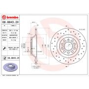 Слика 1 на кочионен диск BREMBO XTRA LINE 08.8843.2X