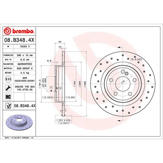 Слика на Кочионен диск BREMBO XTRA LINE 08.B348.4X