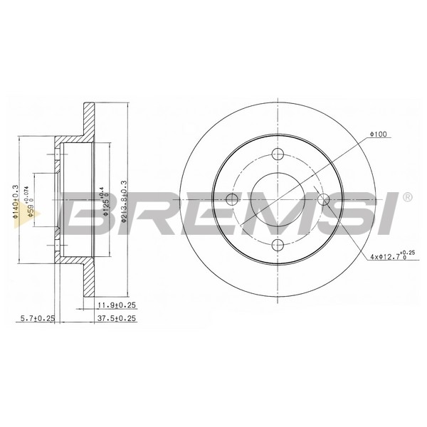 Слика на Кочионен диск BREMSI DBA202S