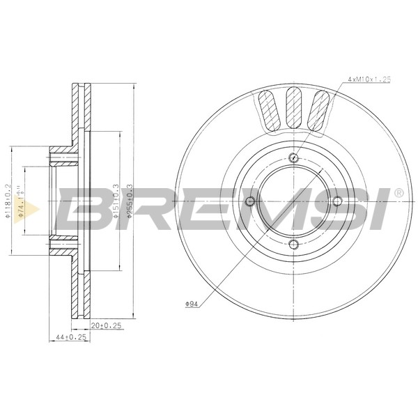 Слика на Кочионен диск BREMSI DBA610V