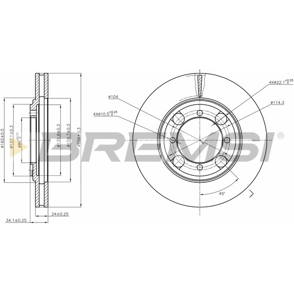 Слика на Кочионен диск BREMSI DBA691V