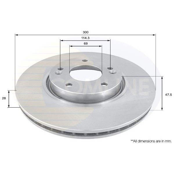 Слика на кочионен диск COMLINE ADC1092V за Hyundai ix35 (LM) 2.0 CRDi - 184 коњи дизел