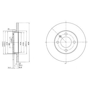 Слика на кочионен диск DELPHI BG2116 за Seat Ibiza 2 (6K) 1.9 D - 68 коњи дизел