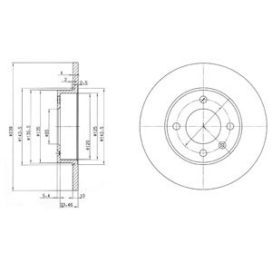 Слика на кочионен диск DELPHI BG2117 за VW Polo 2 (86c,80) 1.3 - 55 коњи бензин