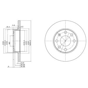 Слика на кочионен диск DELPHI BG2148 за Opel Kadett E Box 1.6 i - 75 коњи бензин