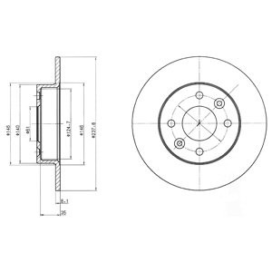 Слика на кочионен диск DELPHI BG2258 за Renault Super 5 (BC40) 1.2 (B/C40F) - 55 коњи бензин