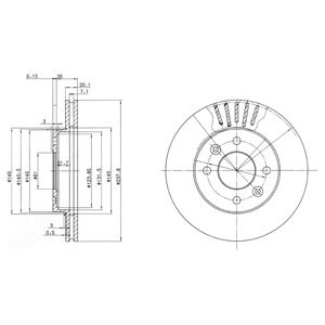 Слика на кочионен диск DELPHI BG2282 за Renault Clio 2 1.9 D (B/CB0J) - 65 коњи дизел