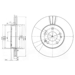 Слика на кочионен диск DELPHI BG2345 за Mercedes E-class (w124) 300 D (124.130) - 110 коњи дизел