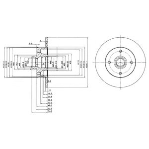 Слика на кочионен диск DELPHI BG2389 за VW Scirocco (53B) 1.6 - 72 коњи бензин