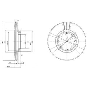 Слика на кочионен диск DELPHI BG2394 за Hyundai Pony (X-2) 1.5 - 72 коњи бензин