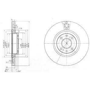 Слика на кочионен диск DELPHI BG2407 за Fiat Idea 1.3 D Multijet - 90 коњи дизел