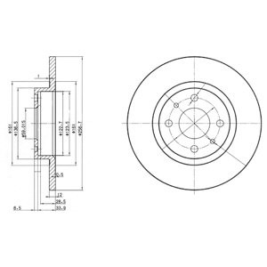 Слика на кочионен диск DELPHI BG2411 за Lancia Y (840A) 1.1 (840AE) - 54 коњи бензин