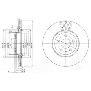 Слика на кочионен диск DELPHI BG2512 за Alfa Romeo 164 Sedan 3.0 V6 (164.A) - 192 коњи бензин