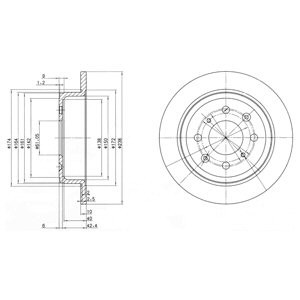 Слика на кочионен диск DELPHI BG2538 за Rover 200 (RF) 214 Si - 103 коњи бензин