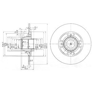 Слика на кочионен диск DELPHI BG2638 за Renault Megane 1 (BA0-1) 1.9 dTi (BA1U) - 80 коњи дизел