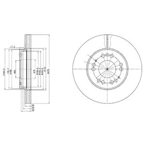 Слика на кочионен диск DELPHI BG2765 за Mitsubishi Sigma (F16A) 3.0 V6 - 205 коњи бензин