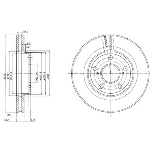 Слика на кочионен диск DELPHI BG2782 за Toyota Previa (CLR3,ACR3) 2.4 - 156 коњи бензин