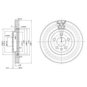 Слика на кочионен диск DELPHI BG2844 за Citroen Jumpy U6U 1.6 - 79 коњи бензин