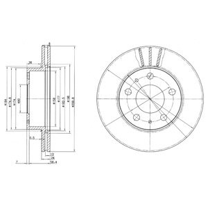 Слика на кочионен диск DELPHI BG2847 за Citroen Jumper BOX 244 2.2 HDi - 101 коњи дизел