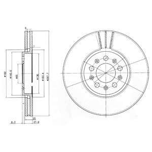 Слика на кочионен диск DELPHI BG3035C за Audi A3 (8L1) 1.8 T - 150 коњи бензин