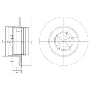 Слика на кочионен диск DELPHI BG3208C за Mercedes Sprinter 5-t Platform (906) 509 CDI (906.153, 906.155, 906.253, 906.255) - 88 коњи дизел