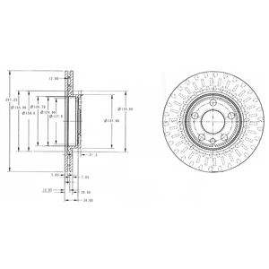 Слика на кочионен диск DELPHI BG3222 за Citroen Jumpy U6U 1.9 D 70 - 69 коњи дизел