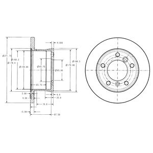 Слика на кочионен диск DELPHI BG3237 за Mercedes Sprinter 3-t Platform (903) 308 D 2.3 - 82 коњи дизел