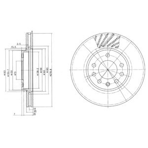 Слика на кочионен диск DELPHI BG3405 за Opel Astra H Van 1.7 CDTI - 110 коњи дизел