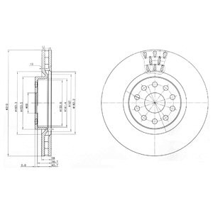 Слика на кочионен диск DELPHI BG3497 за Alfa Romeo 166 Sedan 2.5 V6 24V (936A2___) - 190 коњи бензин