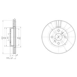 Слика на кочионен диск DELPHI BG3520 за Toyota Yaris (P1) 1.4 D-4D - 75 коњи дизел